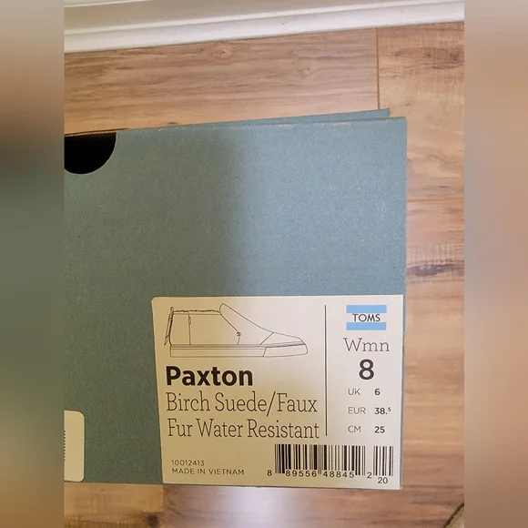 TOMS Women's Paxton Mid Top Boots Cream Suede with Faux Fur Size 8 - Picture 12 of 12